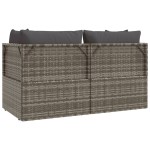 vidaXL Set mobilier de grădină cu perne, 3 piese, gri, poliratan vidaXL Set mobilier de grădină cu perne, 3 piese, gri, poliratan