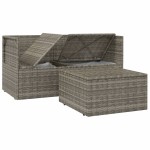 vidaXL Set mobilier de grădină cu perne, 3 piese, gri, poliratan vidaXL Set mobilier de grădină cu perne, 3 piese, gri, poliratan