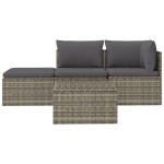 vidaXL Set mobilier de grădină cu perne, 4 piese, gri, poliratan vidaXL Set mobilier de grădină cu perne, 4 piese, gri, poliratan