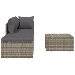 vidaXL Set mobilier de grădină cu perne, 4 piese, gri, poliratan vidaXL Set mobilier de grădină cu perne, 4 piese, gri, poliratan