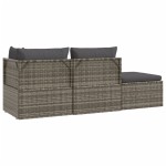 vidaXL Set mobilier de grădină cu perne, 4 piese, gri, poliratan vidaXL Set mobilier de grădină cu perne, 4 piese, gri, poliratan