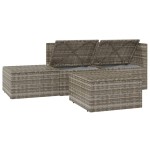 vidaXL Set mobilier de grădină cu perne, 4 piese, gri, poliratan vidaXL Set mobilier de grădină cu perne, 4 piese, gri, poliratan