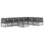 vidaXL Set mobilier de grădină cu perne, 8 piese, antracit, poliratan