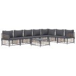 vidaXL Set mobilier de grădină cu perne, 8 piese, antracit, poliratan