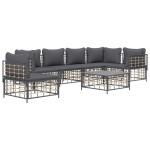 vidaXL Set mobilier de grădină cu perne, 7 piese, antracit, poliratan vidaXL Set mobilier de grădină cu perne, 7 piese, antracit, poliratan