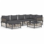vidaXL Set mobilier de grădină cu perne, 7 piese, antracit, poliratan vidaXL Set mobilier de grădină cu perne, 7 piese, antracit, poliratan