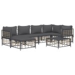 vidaXL Set mobilier de grădină cu perne, 7 piese, antracit, poliratan vidaXL Set mobilier de grădină cu perne, 7 piese, antracit, poliratan