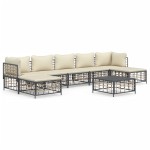 vidaXL Set mobilier de grădină cu perne, 8 piese, antracit, poliratan