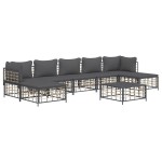 vidaXL Set mobilier de grădină cu perne, 8 piese, antracit, poliratan