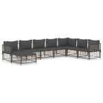vidaXL Set mobilier de grădină cu perne, 8 piese, antracit, poliratan
