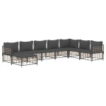 vidaXL Set mobilier de grădină cu perne, 8 piese, antracit, poliratan