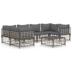 vidaXL Set mobilier de grădină cu perne, 7 piese, antracit, poliratan vidaXL Set mobilier de grădină cu perne, 7 piese, antracit, poliratan
