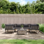vidaXL Set mobilier de grădină cu perne, 7 piese, antracit, poliratan vidaXL Set mobilier de grădină cu perne, 7 piese, antracit, poliratan
