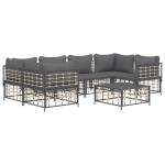 vidaXL Set mobilier de grădină cu perne, 7 piese, antracit, poliratan vidaXL Set mobilier de grădină cu perne, 7 piese, antracit, poliratan