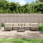 vidaXL Set mobilier de grădină cu perne, 8 piese, antracit, poliratan