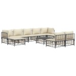 vidaXL Set mobilier de grădină cu perne, 10 piese, antracit, poliratan vidaXL Set mobilier de grădină cu perne, 10 piese, antracit, poliratan