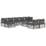 vidaXL Set mobilier de grădină cu perne, 10 piese, antracit, poliratan vidaXL Set mobilier de grădină cu perne, 10 piese, antracit, poliratan
