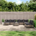 vidaXL Set mobilier de grădină cu perne, 10 piese, antracit, poliratan vidaXL Set mobilier de grădină cu perne, 10 piese, antracit, poliratan