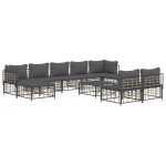 vidaXL Set mobilier de grădină cu perne, 10 piese, antracit, poliratan vidaXL Set mobilier de grădină cu perne, 10 piese, antracit, poliratan