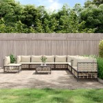 vidaXL Set mobilier de grădină cu perne, 11 piese, antracit, poliratan vidaXL Set mobilier de grădină cu perne, 11 piese, antracit, poliratan