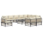 vidaXL Set mobilier de grădină cu perne, 11 piese, antracit, poliratan vidaXL Set mobilier de grădină cu perne, 11 piese, antracit, poliratan