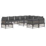 vidaXL Set mobilier de grădină cu perne, 11 piese, antracit, poliratan vidaXL Set mobilier de grădină cu perne, 11 piese, antracit, poliratan