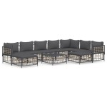 vidaXL Set mobilier de grădină cu perne, 10 piese, antracit, poliratan vidaXL Set mobilier de grădină cu perne, 10 piese, antracit, poliratan
