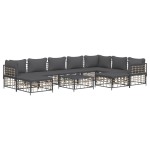vidaXL Set mobilier de grădină cu perne, 10 piese, antracit, poliratan vidaXL Set mobilier de grădină cu perne, 10 piese, antracit, poliratan