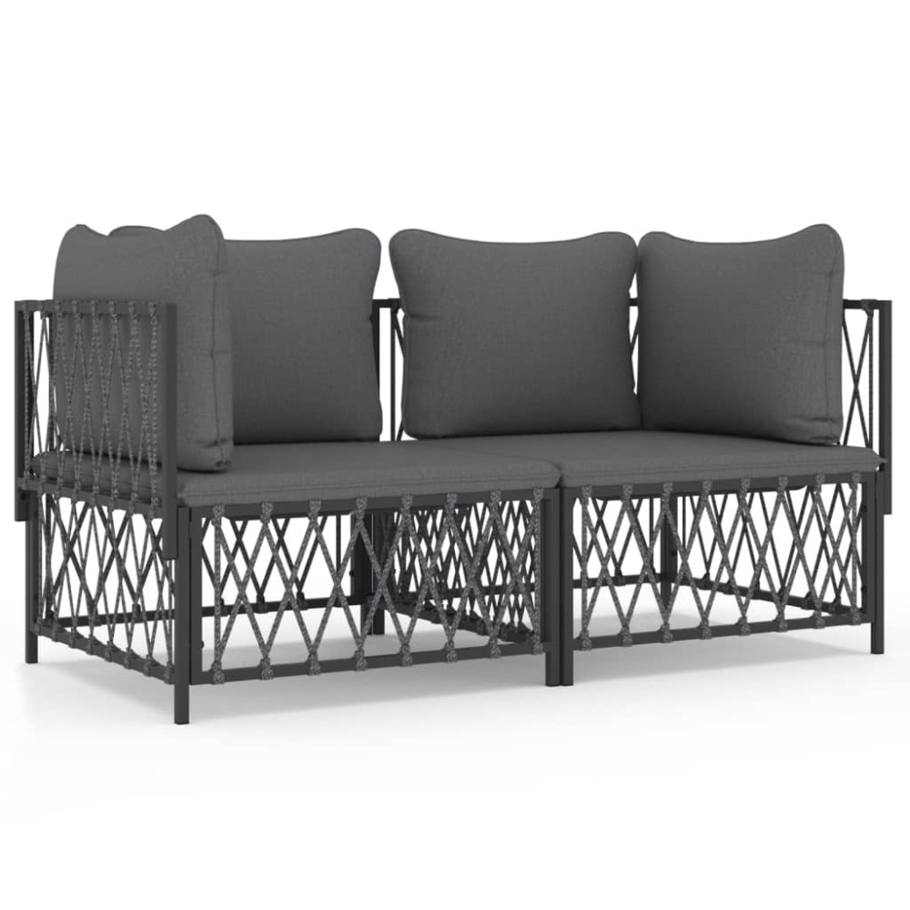 vidaXL Set mobilier de grădină, antracit, 2 piese, oțel