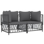 vidaXL Set mobilier de grădină, antracit, 2 piese, oțel vidaXL Set mobilier de grădină, antracit, 2 piese, oțel