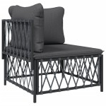 vidaXL Set mobilier de grădină, antracit, 2 piese, oțel vidaXL Set mobilier de grădină, antracit, 2 piese, oțel