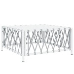 vidaXL Set mobilier de grădină, 5 piese, cu perne, alb, oțel vidaXL Set mobilier de grădină, 5 piese, cu perne, alb, oțel