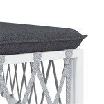 vidaXL Set mobilier de grădină, 5 piese, cu perne, alb, oțel vidaXL Set mobilier de grădină, 5 piese, cu perne, alb, oțel