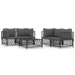 vidaXL Set mobilier de grădină, 5 piese, cu perne, antracit, oțel vidaXL Set mobilier de grădină, 5 piese, cu perne, antracit, oțel