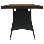 vidaXL Masă de grădină negru 160x70x72 cm poliratan/lemn masiv acacia