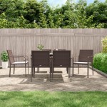 vidaXL Set mobilier de grădină cu perne, 7 piese, poliratan și oțel vidaXL Set mobilier de grădină cu perne, 7 piese, poliratan și oțel