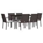 vidaXL Set mobilier de grădină cu perne, 7 piese, poliratan și oțel vidaXL Set mobilier de grădină cu perne, 7 piese, poliratan și oțel