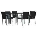 vidaXL Set mobilier de grădină cu perne, 7 piese, poliratan și oțel vidaXL Set mobilier de grădină cu perne, 7 piese, poliratan și oțel