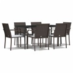 vidaXL Set mobilier de grădină cu perne, 7 piese, poliratan și oțel vidaXL Set mobilier de grădină cu perne, 7 piese, poliratan și oțel