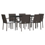 vidaXL Set mobilier de grădină cu perne, 7 piese, poliratan și oțel vidaXL Set mobilier de grădină cu perne, 7 piese, poliratan și oțel
