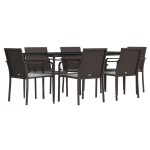 vidaXL Set mobilier de grădină cu perne, 7 piese, poliratan și oțel vidaXL Set mobilier de grădină cu perne, 7 piese, poliratan și oțel