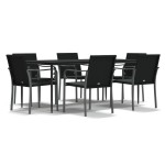 vidaXL Set mobilier de grădină cu perne, 7 piese, poliratan și oțel vidaXL Set mobilier de grădină cu perne, 7 piese, poliratan și oțel
