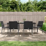 vidaXL Set mobilier de grădină cu perne, 7 piese, poliratan și oțel vidaXL Set mobilier de grădină cu perne, 7 piese, poliratan și oțel