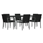 vidaXL Set mobilier de grădină cu perne, 7 piese, poliratan și oțel vidaXL Set mobilier de grădină cu perne, 7 piese, poliratan și oțel