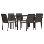 vidaXL Set mobilier de grădină cu perne, 7 piese, poliratan și oțel vidaXL Set mobilier de grădină cu perne, 7 piese, poliratan și oțel