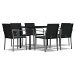 vidaXL Set mobilier de grădină cu perne, 7 piese, poliratan și oțel vidaXL Set mobilier de grădină cu perne, 7 piese, poliratan și oțel
