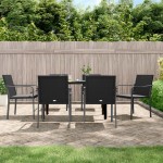 vidaXL Set mobilier de grădină cu perne, 7 piese, poliratan și oțel vidaXL Set mobilier de grădină cu perne, 7 piese, poliratan și oțel