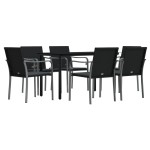 vidaXL Set mobilier de grădină cu perne, 7 piese, poliratan și oțel vidaXL Set mobilier de grădină cu perne, 7 piese, poliratan și oțel