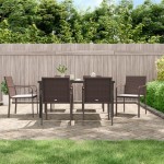 vidaXL Set mobilier de grădină cu perne, 7 piese, poliratan și oțel vidaXL Set mobilier de grădină cu perne, 7 piese, poliratan și oțel