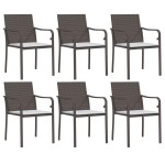 vidaXL Set mobilier de grădină cu perne, 7 piese, poliratan și oțel vidaXL Set mobilier de grădină cu perne, 7 piese, poliratan și oțel
